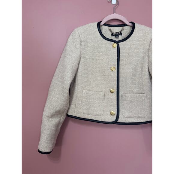 NEW J.Crew Tweed Lady Wool Blend Gold Button Jacket Size 2 - Picture 4 of 7